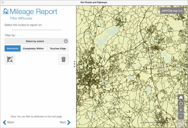 Selection by map extent Selection by map extent
